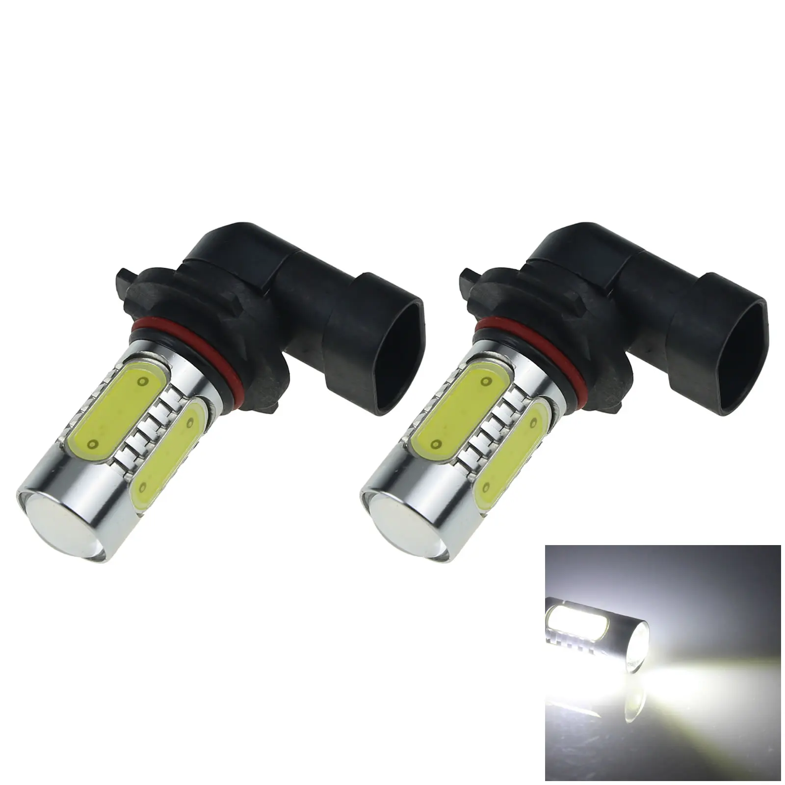 2x White AUTO H10 Head Lamp Tail Light 5 Emitters COB SMD LED 9140 H501-W