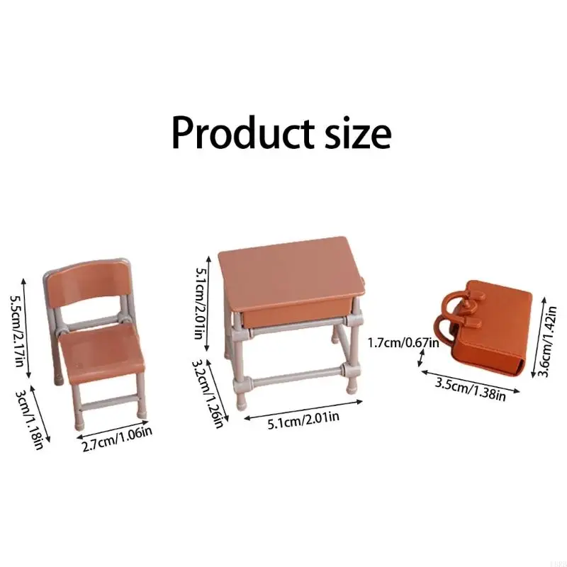 Collector Grade 1/12 per mobili in classe set per bambole Include borse da scrivania L8RB