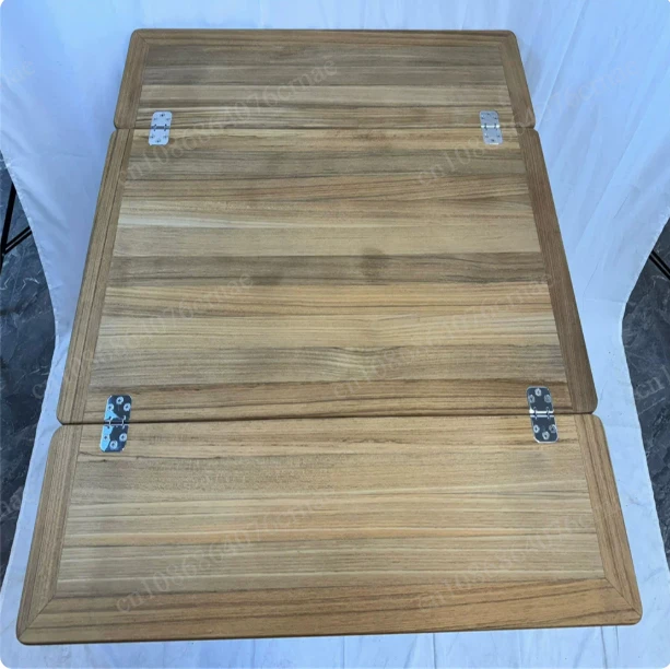 Marine & RV Furniture 18.9/37.8×35 Inch Folding Wing Rectangular Table, Teak Top