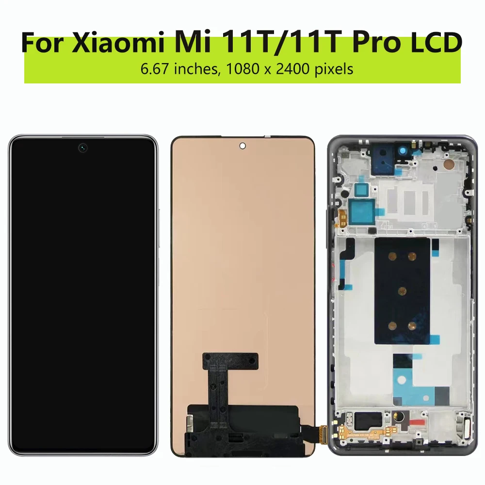 6.67''AMOLED Display For Xiaomi 11T Pro LCD 2107113SG Display Touch Screen Digitizer For Xiaomi 11T LCD 21081111RG