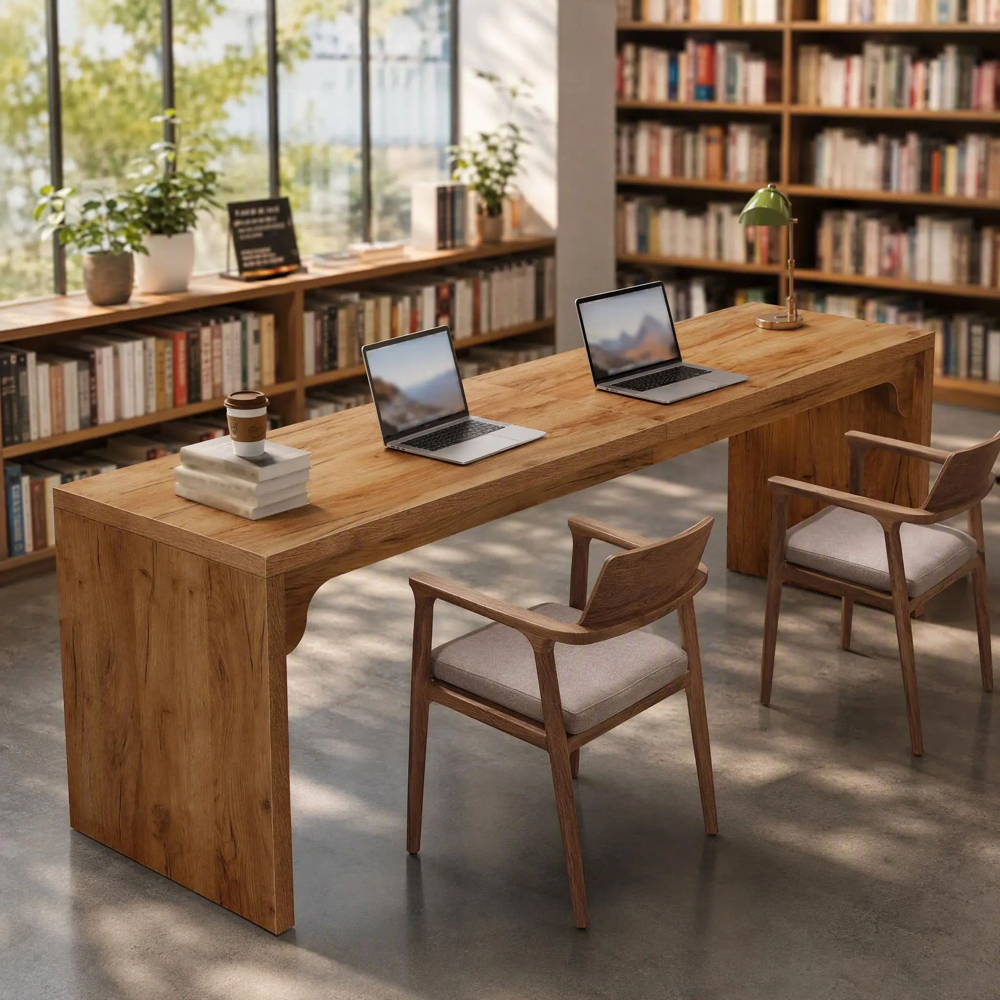 79 x 23 Inch Extra Long Desk, Rectangular 2 Person Table