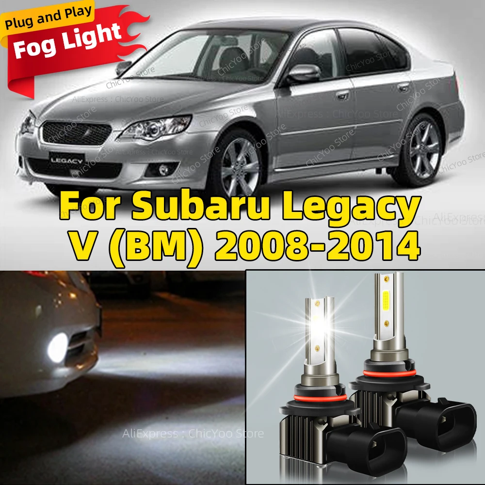 Lampu mobil LED, lampu kabut otomatis 6000K 80W pasang dan mainkan untuk Subaru Legacy V (BM) 2008 2009 2010 2011 2012 2013 2014