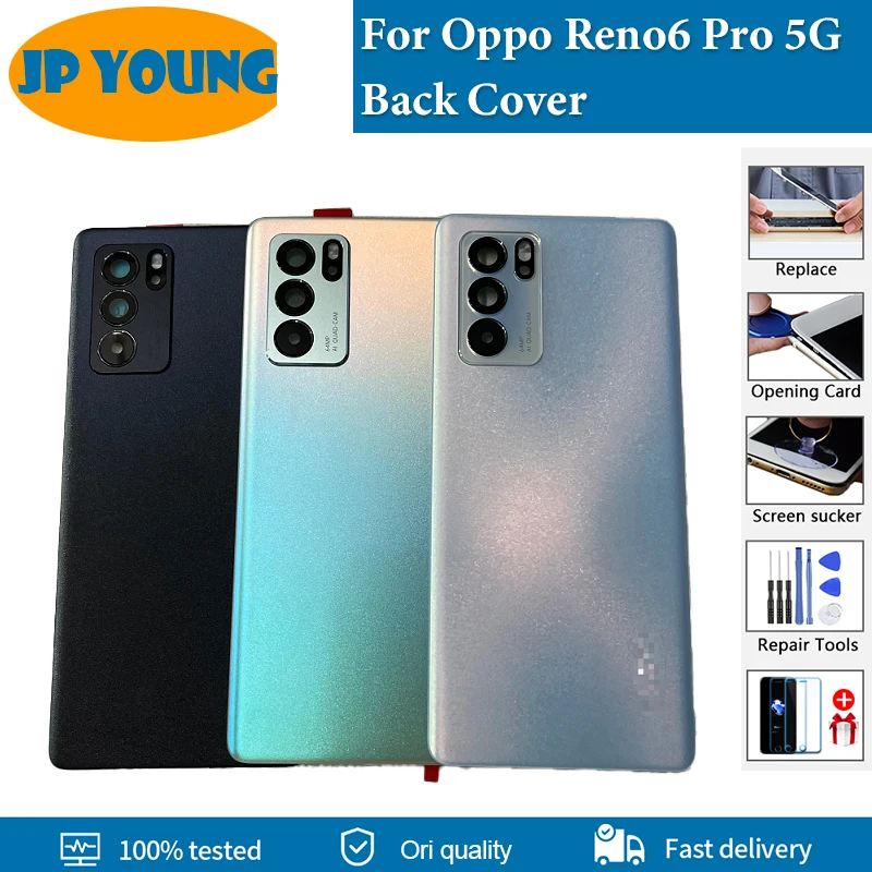 

Оригинальное заднее стекло для OPPO Reno6 Pro 5G, крышка батарейного отсека Reno 6 Pro, задняя дверь, задняя панель, чехол с объективом камеры, замена