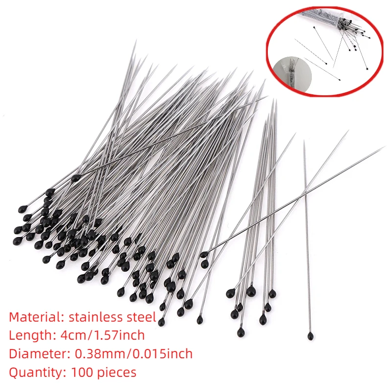 100 pieces  0.38mm stainless steel insect pins specimen pins for school lab education