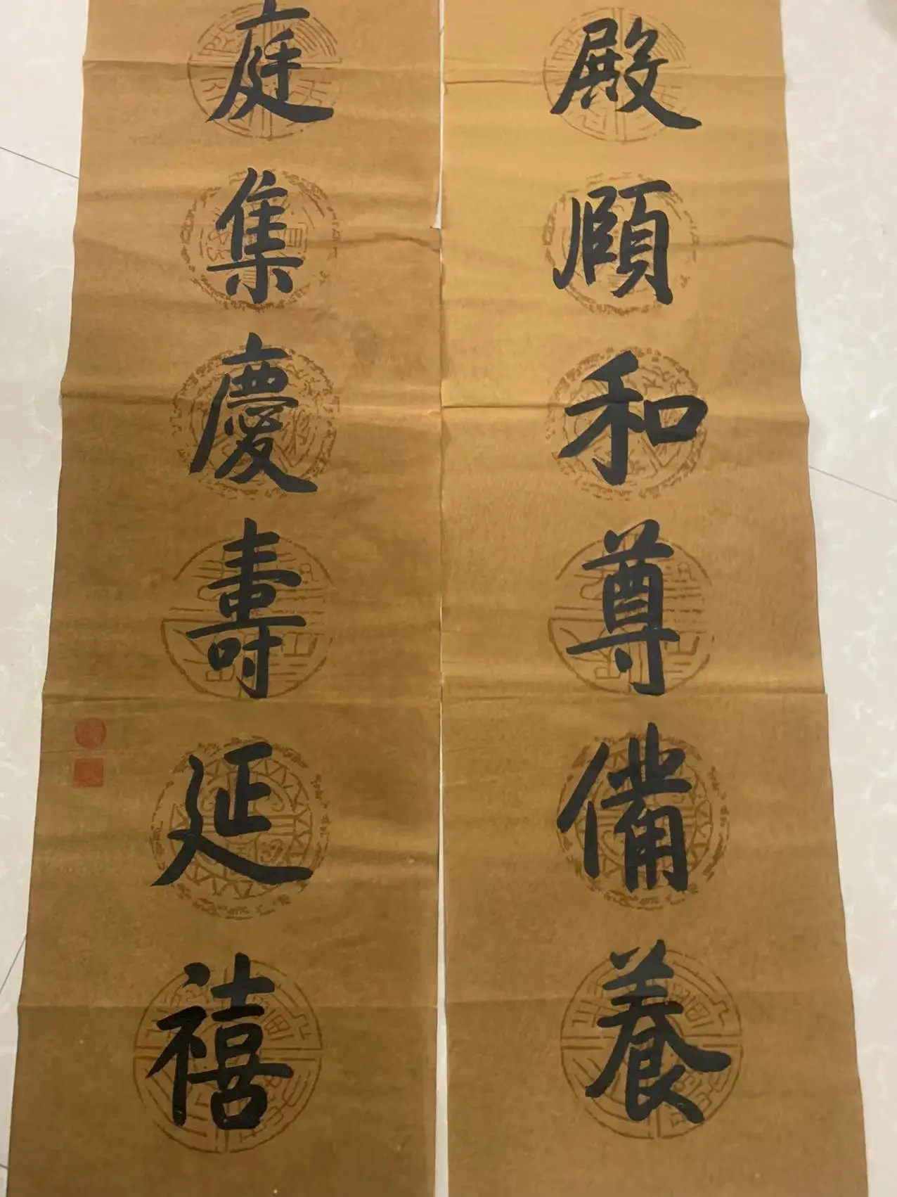 Antique Hand-painted Chinese Calligraphy door couplets,Qian LongHome Decoration,best collection & adorn