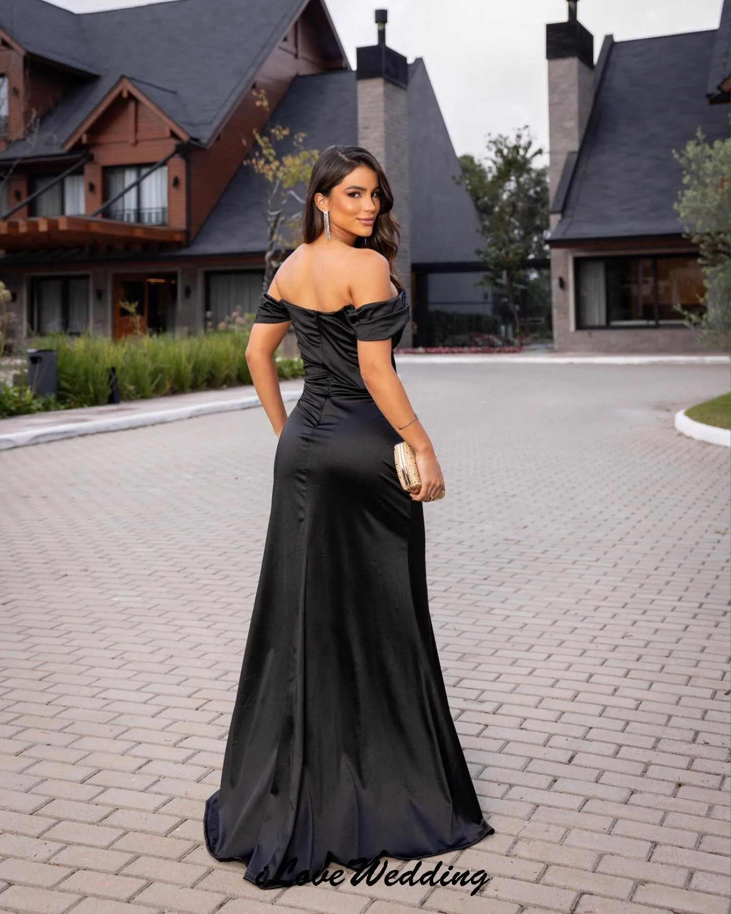 Vestido de dama de honor con hombros descubiertos, vestido de fiesta de boda para mujer, vestido de fiesta de sirena para invitados, largo hasta el suelo, personalizado, 2025