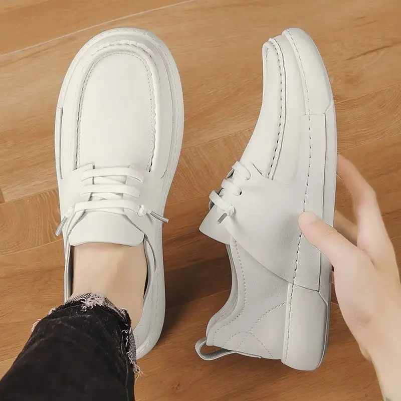 

Мокасины с мягкой стелькой и низким берцем, мужская повседневная обувь, летняя распродажа в стиле ретро, дизайнерская мода 2025 года, трендовый размер 45, мужская кожаная обувь из искусственной кожи