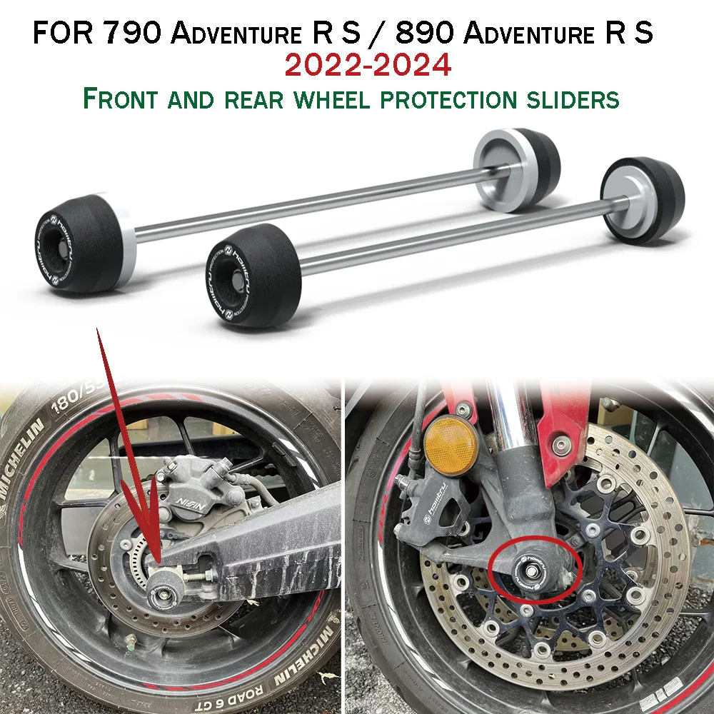 

New Motorcycle fork and rear axle protection slider device For 790 Adventure R S 2024 / 890 Adventure R S 2022 2023 2024