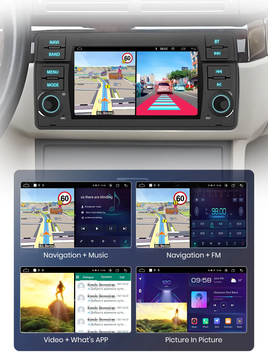 Junsun 7" 10,26" Kabelloses CarPlay Android Auto Autoradio für BMW E46 M3 318 320 325 330 335 Multimedia Kabelloses Apple CarPlay Smart Intelligentes System IPS Touchscreen Stereo Videoplayer 2 Din Autoradio Haupteinheit Navigation BT GPS 4G FM DSP RDS SWC – Detail 22