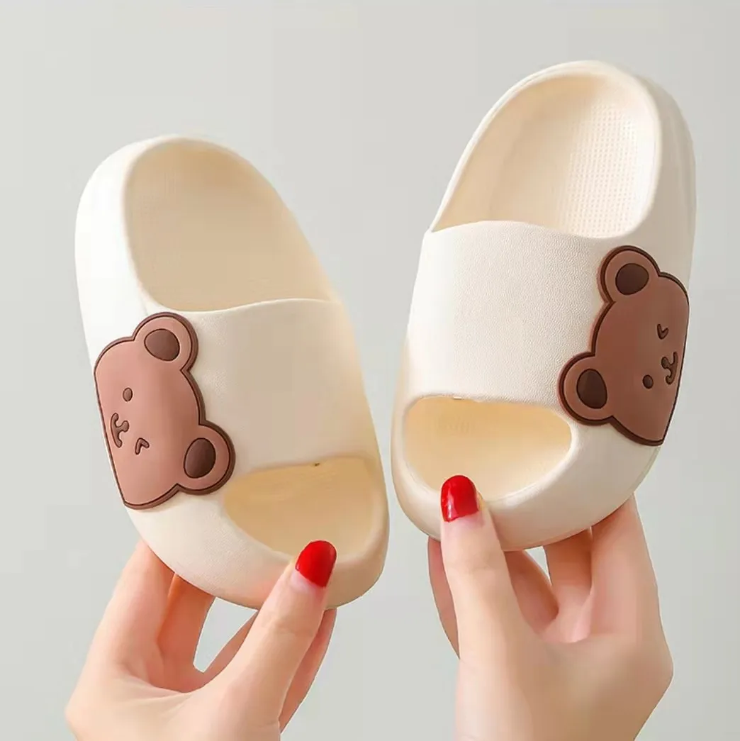 Bear Print Slippers Soft Beach Cloud Platform Women Indoor Bathroom Slides Summer Mules Outside EVA Men Shoes