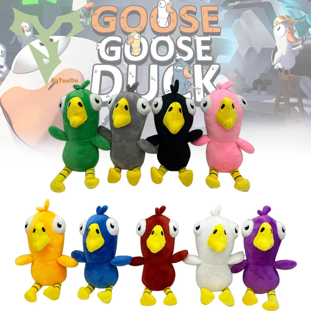 Goose Goose Duck Plush Toy Soft Kawaii Cartoon White Goose Plushie Anime 25cm Game Collection Dolls Girls Birthday Gift Peluches