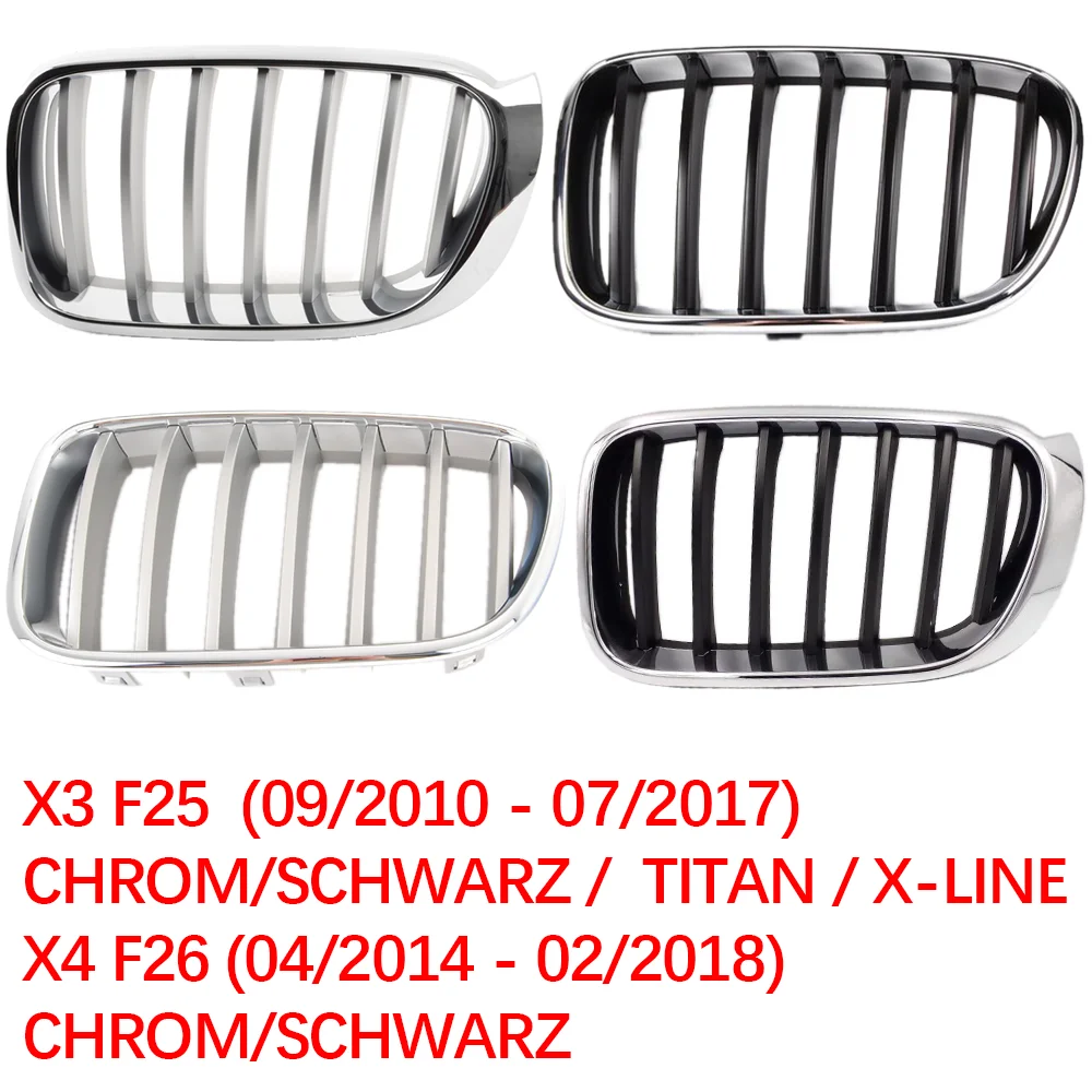 

For BMW X3 F25 2011-2017 X4 F26 2014-2018 18i 20dX 28iX original car Racing grille Front bumper Double kidney grills 51137367421