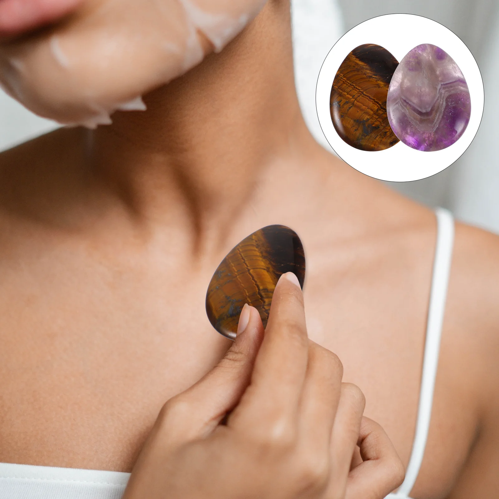 2 قطعة منحوتة باليد الطبيعية الإبهام تدليك حجر القلق حجر كريستال المحمولة جيب القلق الإغاثة سطح المكتب الديكور #6