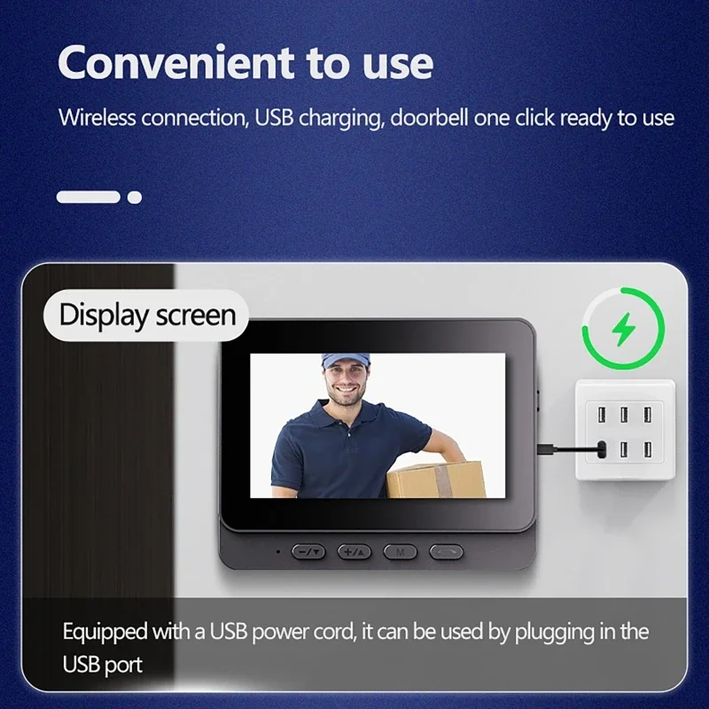 Timbre intercomunicador inalámbrico para exteriores, visión nocturna, vídeo HD LPS, cámara de vigilancia, timbre Visual de seguridad inteligente para el hogar