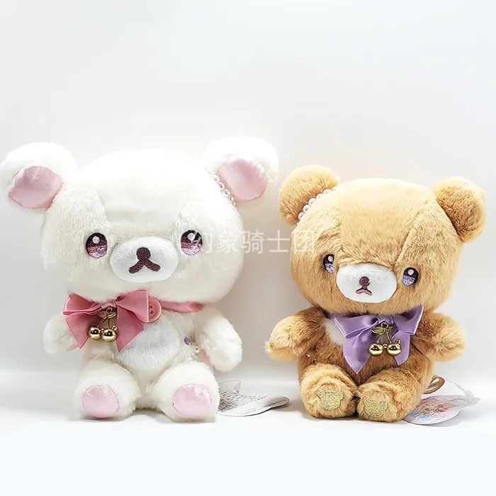 Rilakkuma Plush Toy Cherry Korilakkuma Chairoikoguma Bear Stuffed Animals Kawaii Cute Anime Plushies Gift for Girlfriend