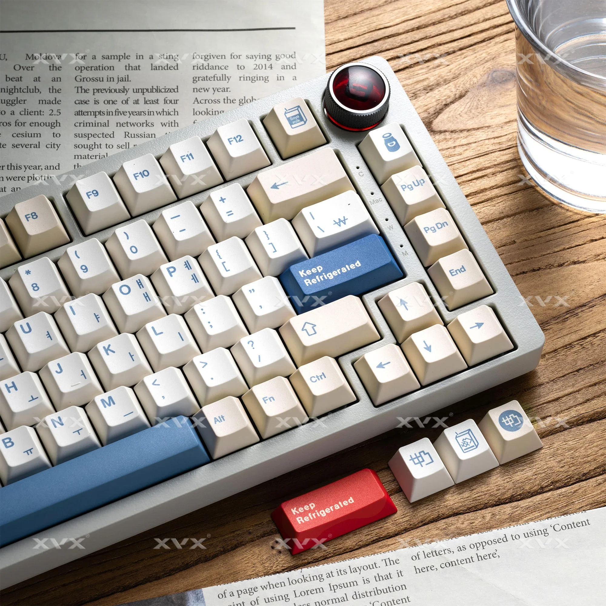 Soy milk keycap original height PBT engraved Korean sublimation mechanical keyboard cap 60/75/87/108