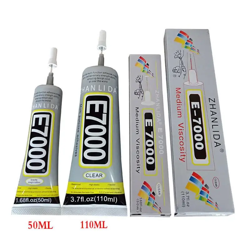 E7000 액체 접착제, 더 강력한 송진 접착 강도, 투명 다목적 슈퍼 실란트 핸드셋, DIY 터치, 50ml, 110ml