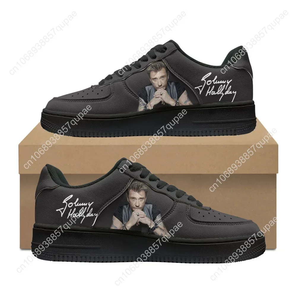 Johnny Hallyday Rock Singer Shoes AF Баскетбольная мужская и женская спортивная обувь для бега на плоской подошве Force Кроссовки на шнуровке с сеткой Обувь на заказ