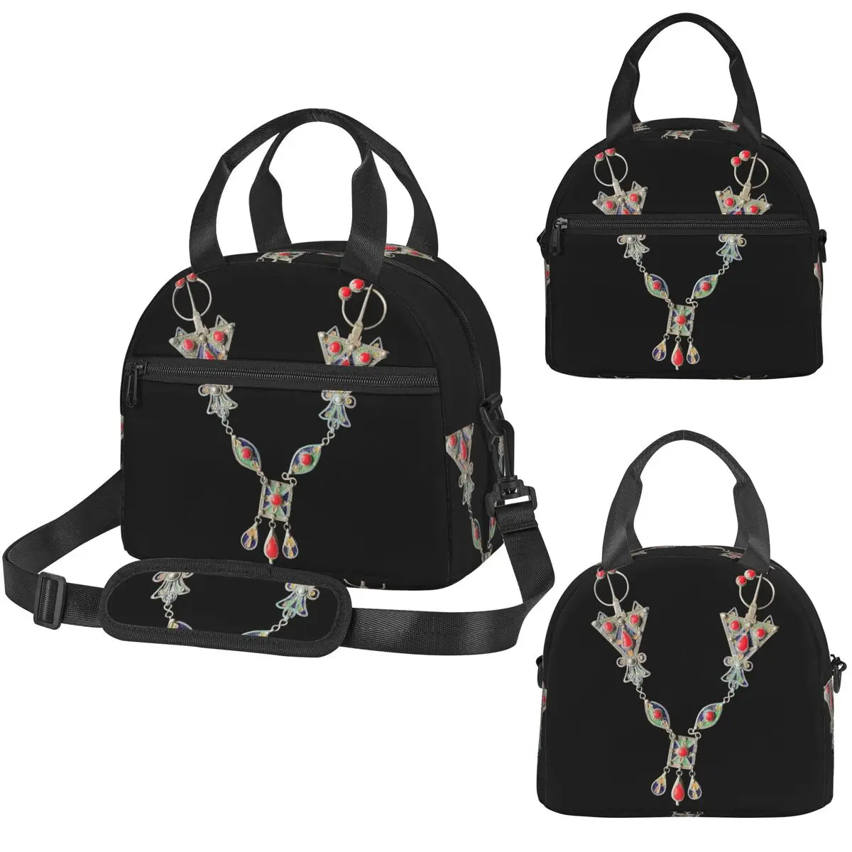 

Термосумка для обедов Kabyle Jewelry Amazigh для женщин, офисная термосумка-холодильник, портативный ланч-бокс