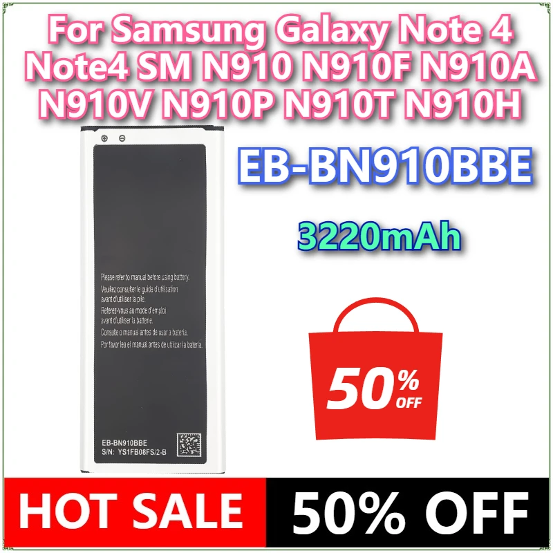 

Совершенно новый аккумулятор для мобильного телефона EB-BN910BBE 3500 мАч для Samsung Galaxy Note 4 Note4 SM N910 N910F N910A N910V N910P N910T N910H