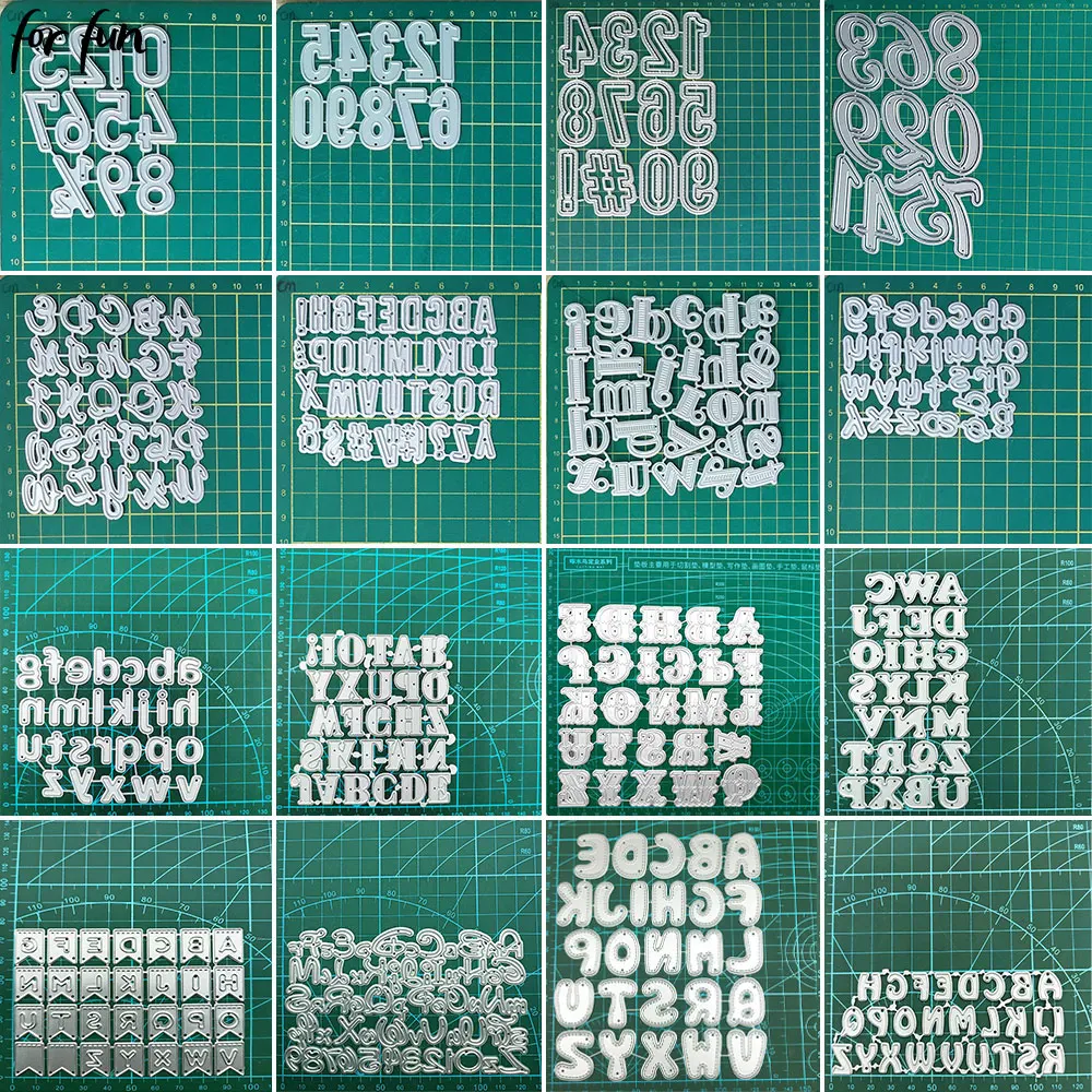 Troqueles de corte de Metal con números y letras divertidas, plantilla para álbum de recortes, álbum de fotos, fabricación de tarjetas de regalo, troquel de estampado artesanal de papel