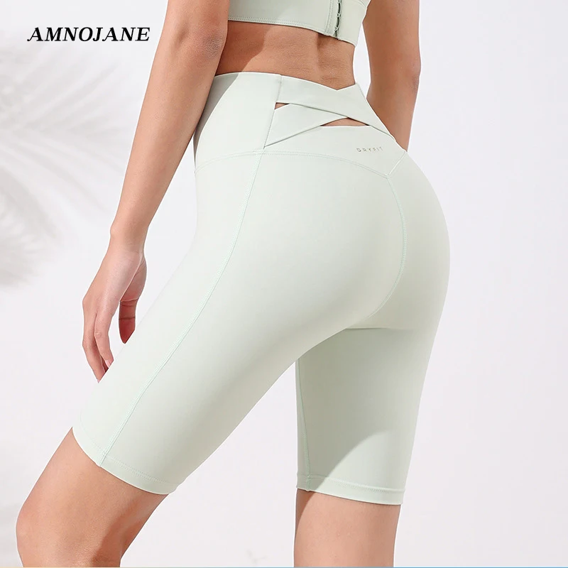 

Biker Shorts Workout Gym Short Leggings Women Sport Legging Shorts High Waist Seamless Push Up Yoga Tights Quick Dry Knee Length