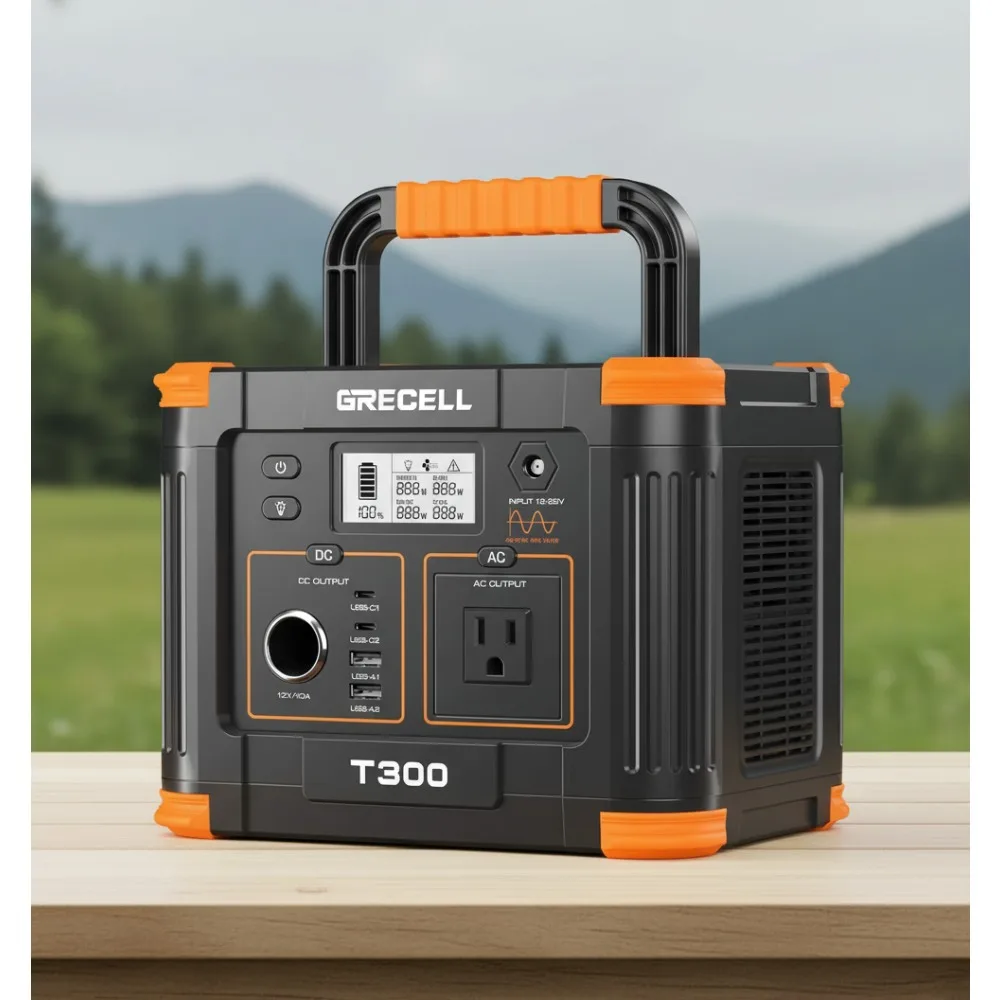 300W Portable Power Station with 230.88Wh Capacity, 60W USB-C PD, Pure Sine Wave AC Outlet for Camping Travel Home Backup