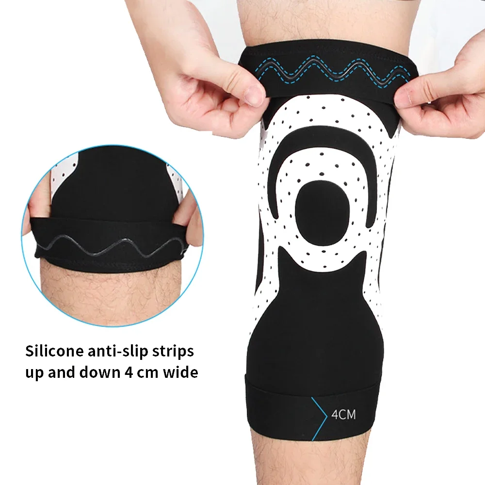 1PCS Sport Kneepad Silica Gel Non-slip Knee Pads Running Yoga Kneelet Protective Ventilation Knit Nylon High Elasticity