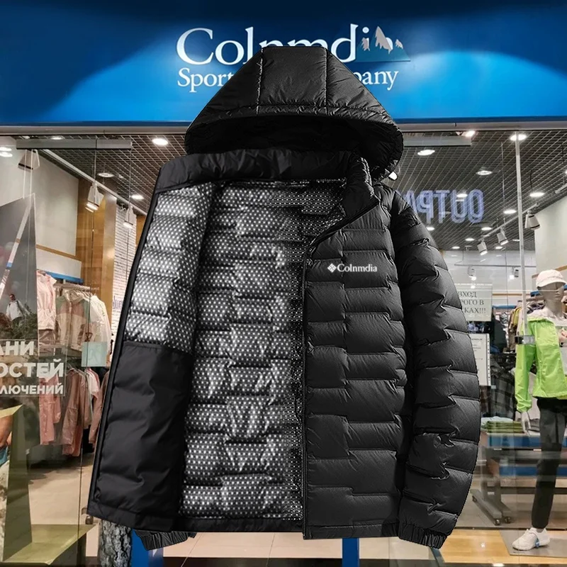 

Легкая утепленная куртка с отстегивающимся капюшоном, технология Aphene, белая, пуховая, для активного отдыха, повседневная, ветрозащитная, водонепроницаемая