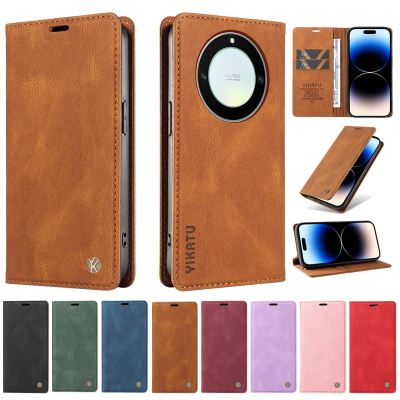 

Luxury Wallet Leather Protect Case For Huawei Honor 90 Lite Magic5 Pro X7a X8a X9a X6 X7 X9 X8 5G Cases Magnetic Flip Cover Capa