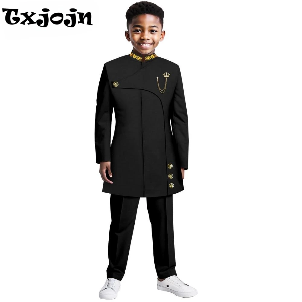 

Handsome African Boys Suits 2 Pieces School Performance Wear,Formal Elegant Kids Suit Set For Wedding,Plus Size Tuxedo XS-XXL