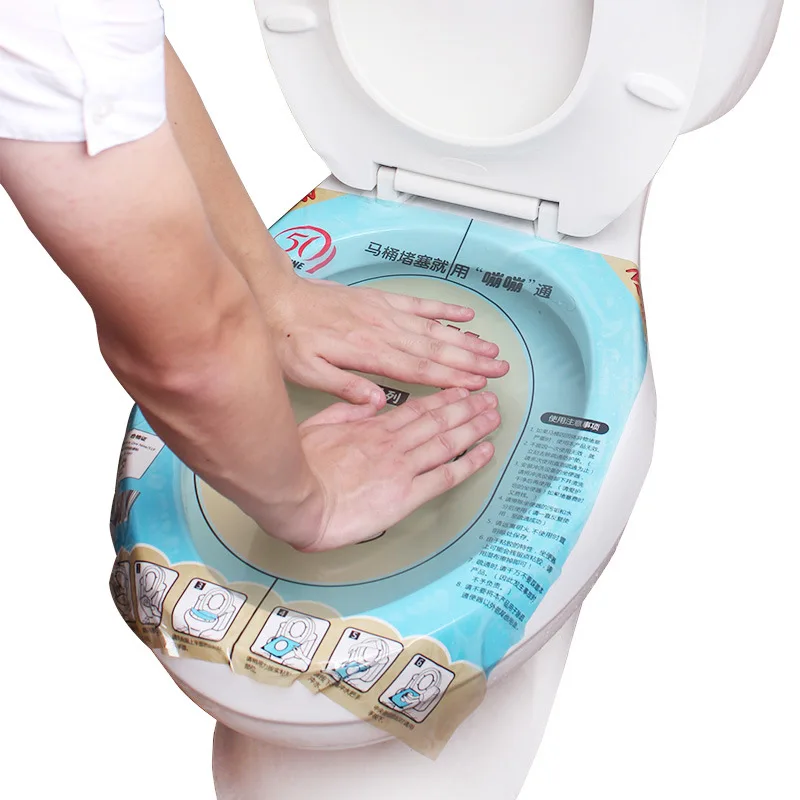 Toilet Unclogging Sticker Strong Disposable Super Pressure Toilet Plunger Toilet Unblocking Post Fix Clogged Film Bathroom