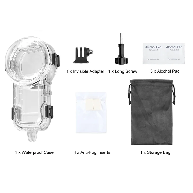 

AA60-Transparent Shell Waterproof Diving Case For Insta360 X5 Sports Camera,60M Underwater Housing