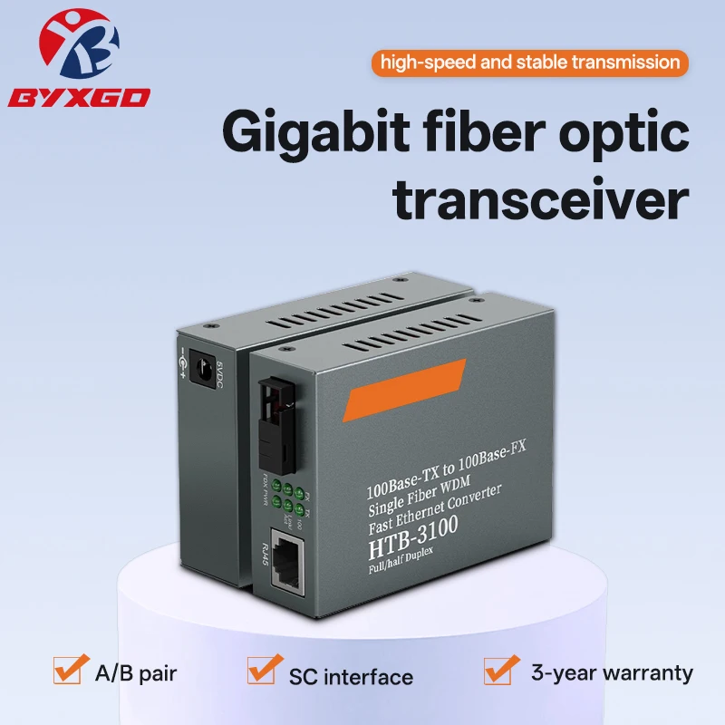 

Адаптивный оптоволоконный медиаконвертер 10/100/1000Base-T в 1000Base-SX/LX, одноволоконный, порт SC, внешнее питание, SC, 1 пара