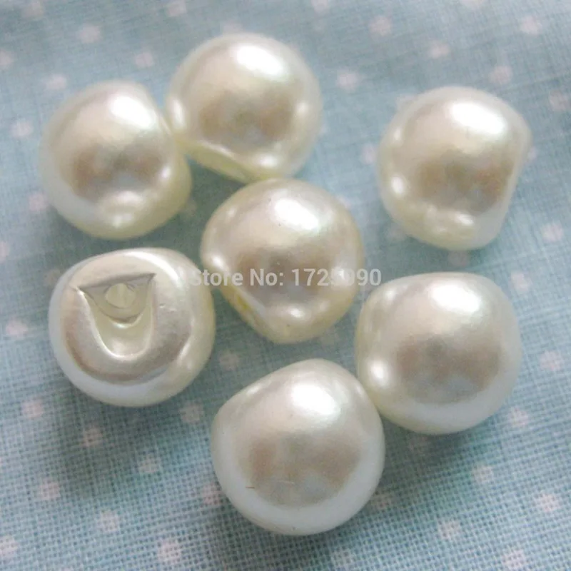 50pcs Pearl Button 12mm Round Ivory White Baby Buttons Jewelry Accessory Scrapbooking Products Accessories