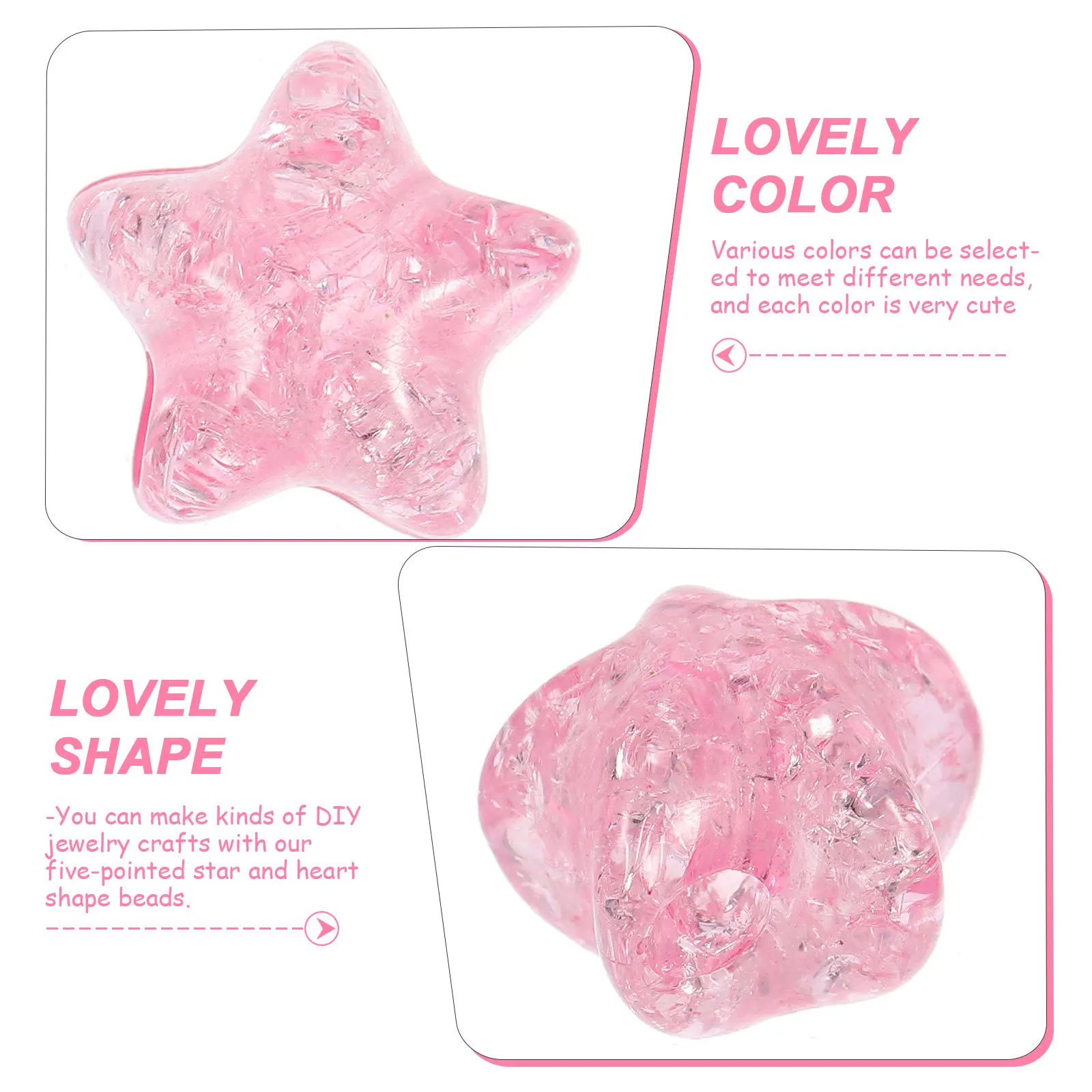 

150Pcs Star Heart Beads for Jewelry Making DIY Bracelets Necklaces Anklets Gifts Craft Supplies Star Bead Jewelry Making Beads