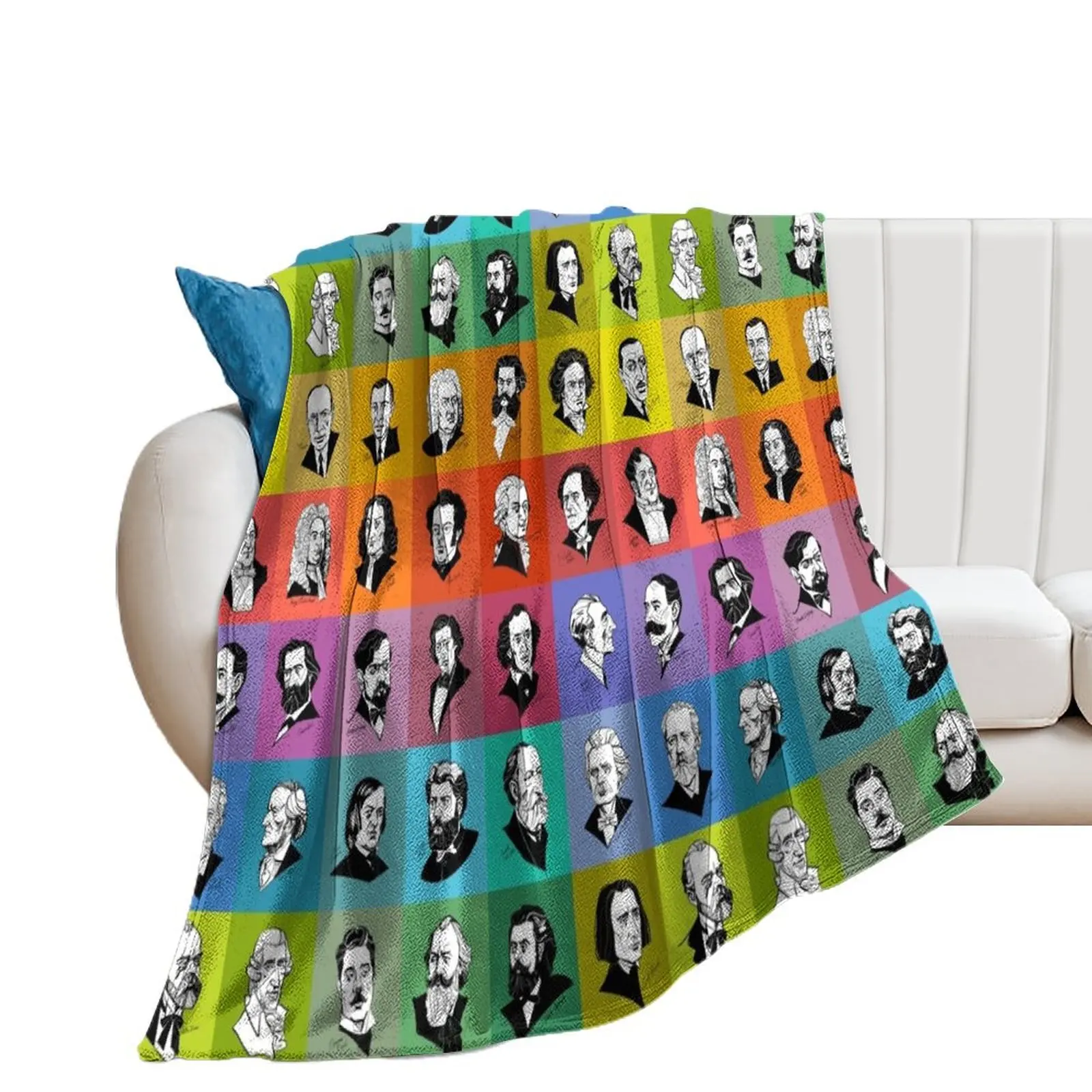 

Great composers (multicoloured version) Throw Blanket valentine gift ideas Custom Polar Loose Blankets