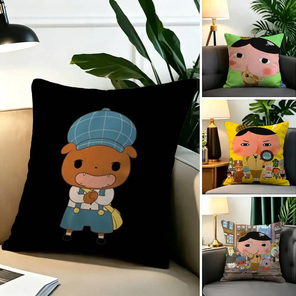 Butt Detective  Square Double-Sided printed Pillow Case Bedroom Bedside Pillow Sofa Cushion Cover