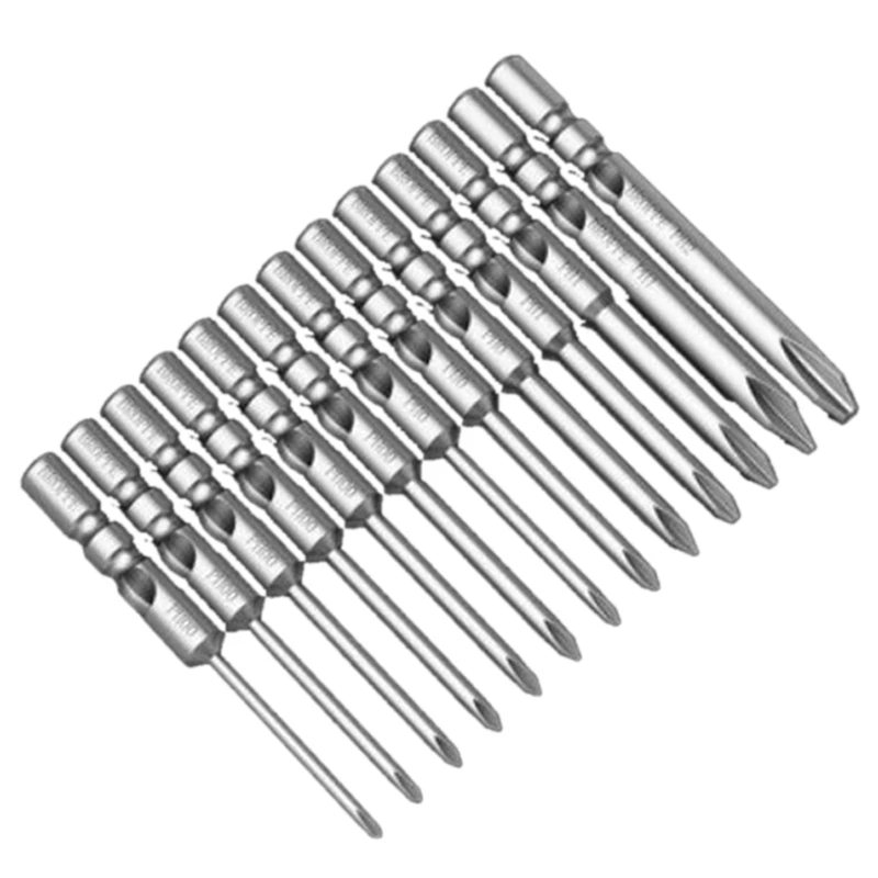 AT14 BROPPE 800 Cross Electric Screwdriver Bit S2 Steel 4Mm Handle With Magnetic Electric Screwdriver Bit Screwdriver Bit, 13PCS