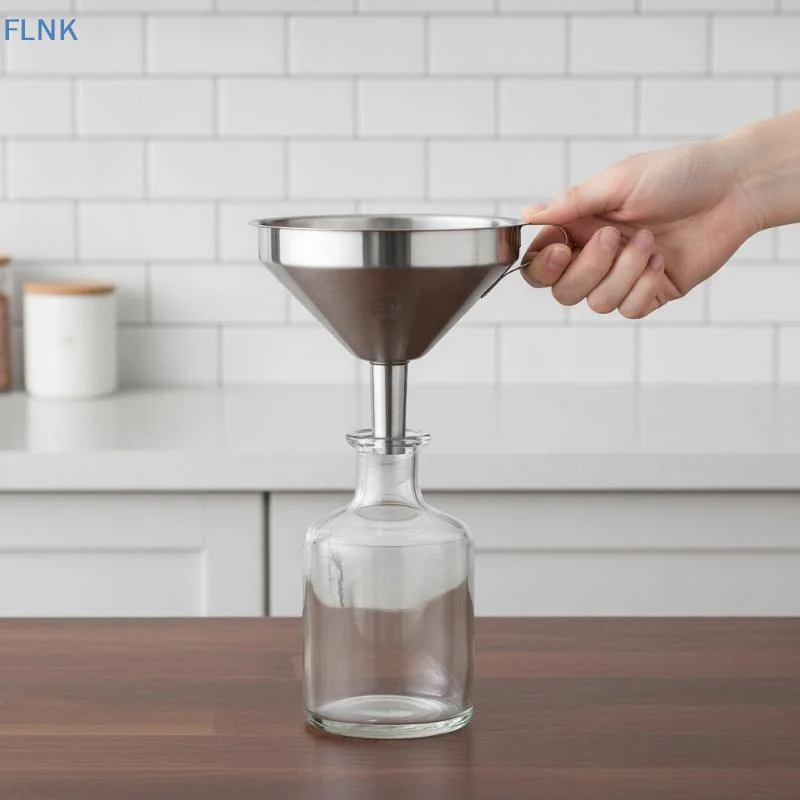 【KC】【FC】【LS】304 Stainless Steel Funnel, Multi-Size Spill-Proof Design for Kitchen, Home Brewing and Daily Filling Needs