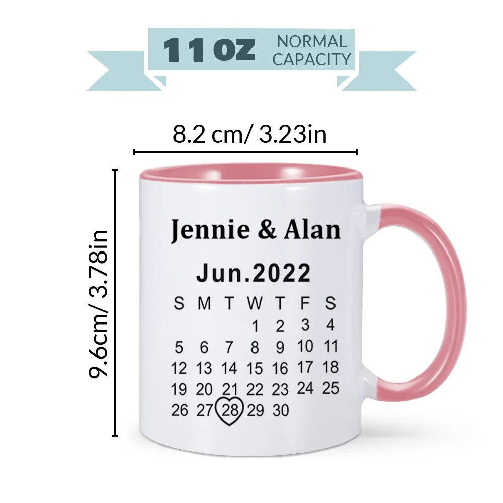 Personalized Couple Mug Custom Photo Date Name Ceramic Cups for Boyfriend Wife Husband Coffee Tea Mugs Wedding Anniversary Gifts