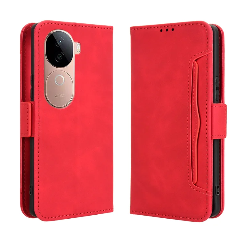 For Vivo V40E 5G Luxury Skin Feel Solid Color Leather For Vivo V40e 5G Card Slot Protect Mobile Phone Case