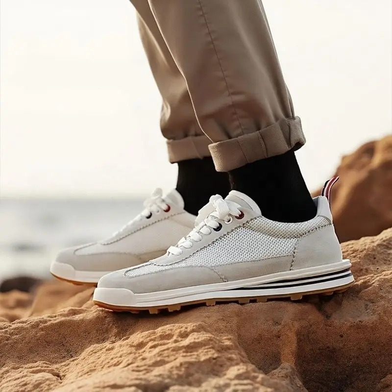2025 new cowhide suede men's shoes special deodorant sports casual flat bottom lightweight luxury tide men's shoes