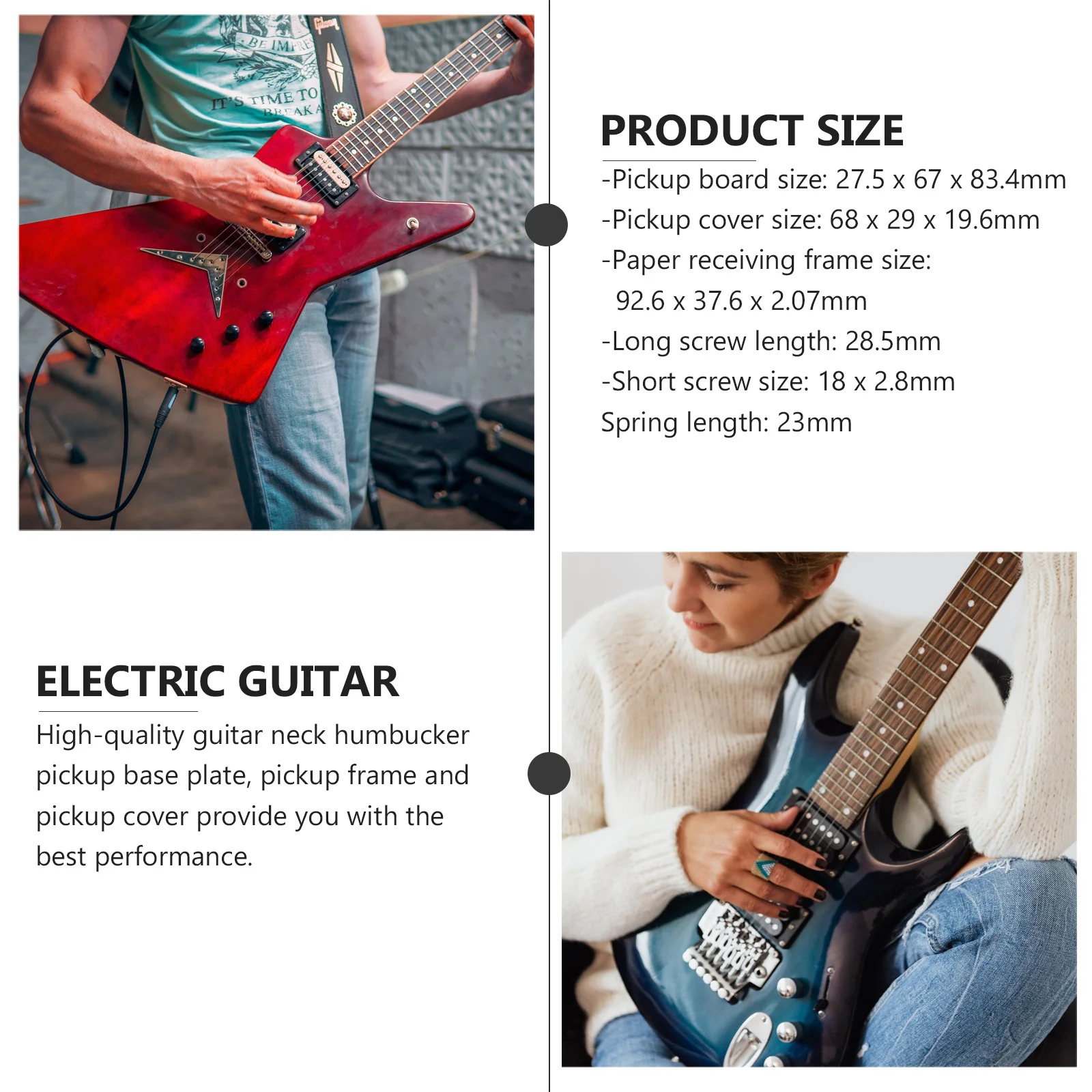

2Pcs Guitar Neck Bridge Humbucker Pickup Copper Mounting Frame Pickup Base Plate for Electric Guitar Style Silver