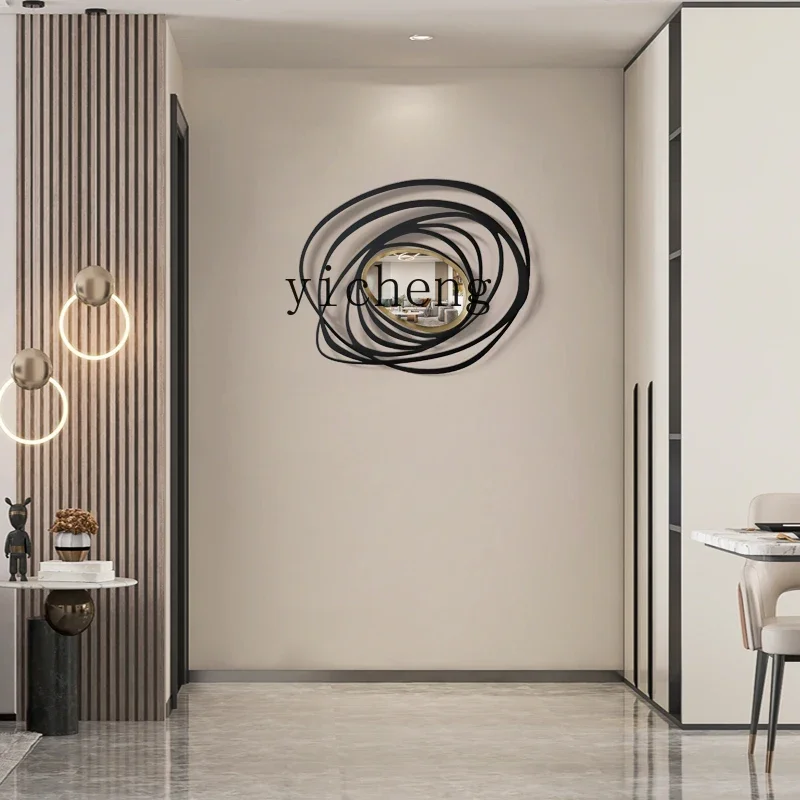

XL wall decorative mirror pendant aisle porch light luxury wall hanging living room sofa background wall wrought iron pendant