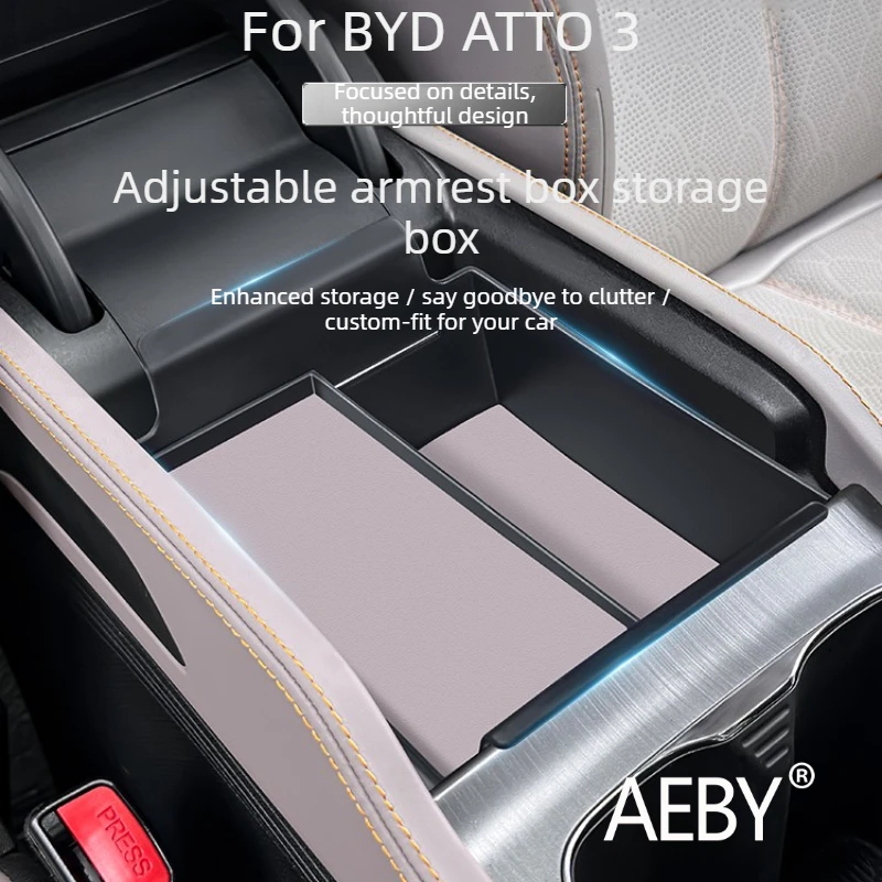 For BYD ATTO 3 Smart Driving Edition 2022-2024 Center Console Organizer Tray,Double Deck,Storage Tray	Organizer,Anti-Slip