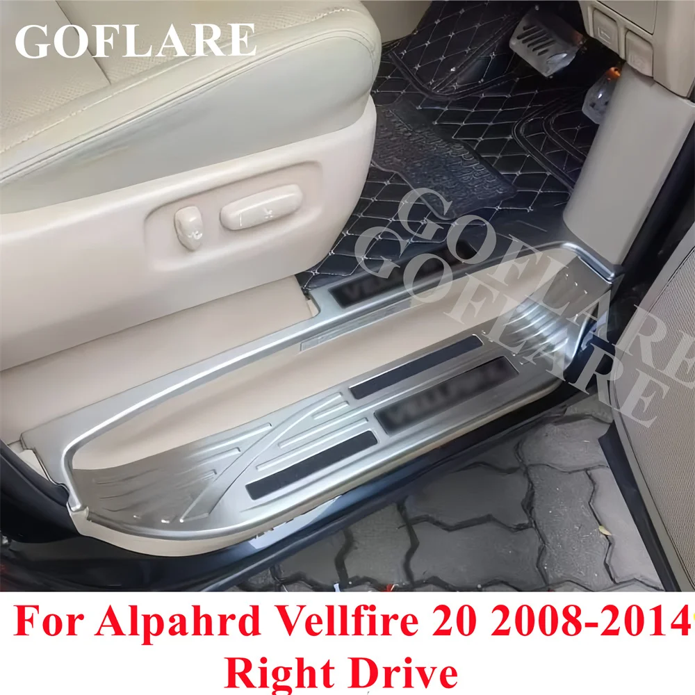 

Накладки на внутренние пороги дверей For Toyota Alphard Vellfire 20 ANH20 2008 2009 2010 2011 2012 2013 2014 внутренних салона передние задние штатная установка блицовки порогов внутренних салона