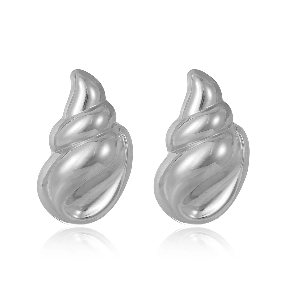 Nuevos pendientes de concha, pendientes de acero inoxidable para mujer, estilo océano de playa, accesorios de lujo de moda de Metal
