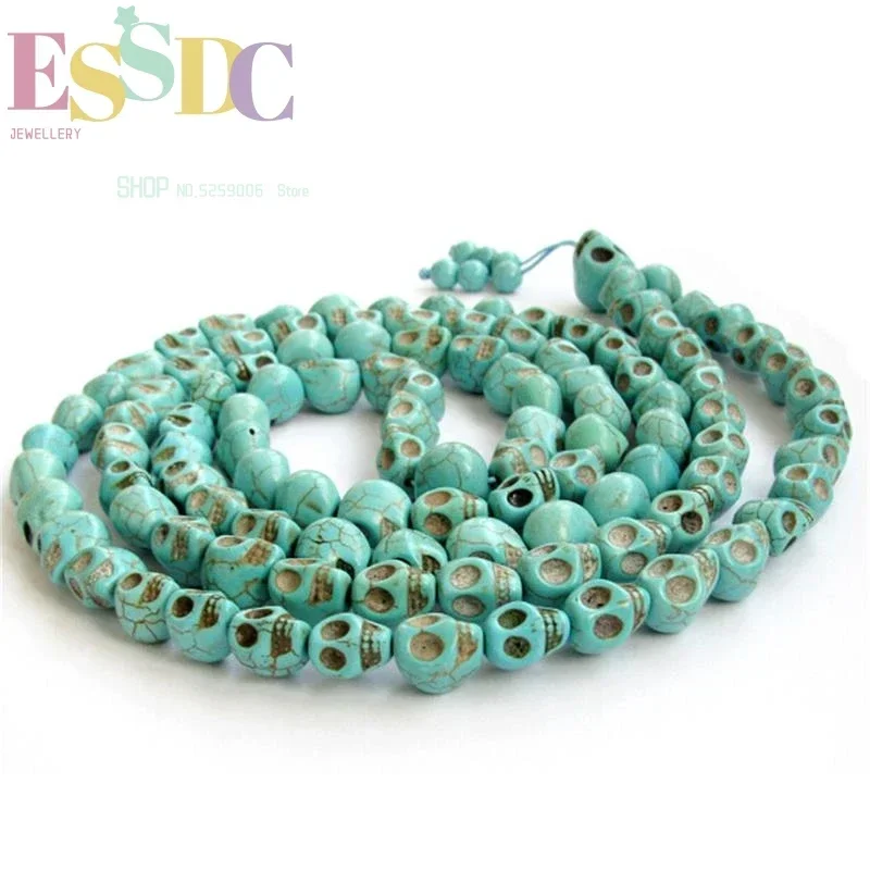 Hand Carved Women's Green Skull Beads 13*10mm Tibetan Buddhist 108 Prayer Mala Bracelet Long Yoga Necklace Dropship
