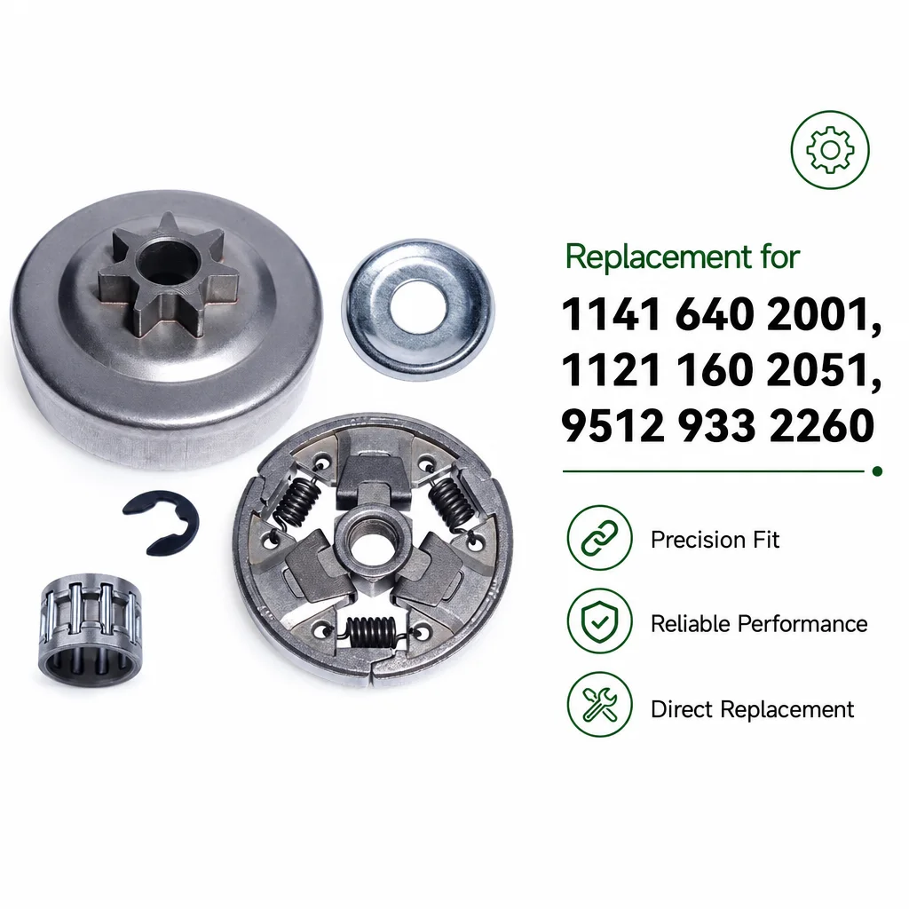 Chainsaw Clutch Drum with Assembly Needle Bearing Washer E-Clip For Stihl MS271 MS291 OEM 9512 933 2260 .325
